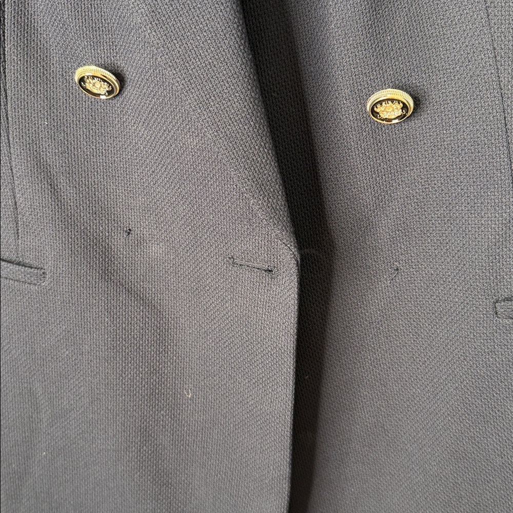 Zara Navy Blue Double-Breasted Blazer - Picture 9 of 14